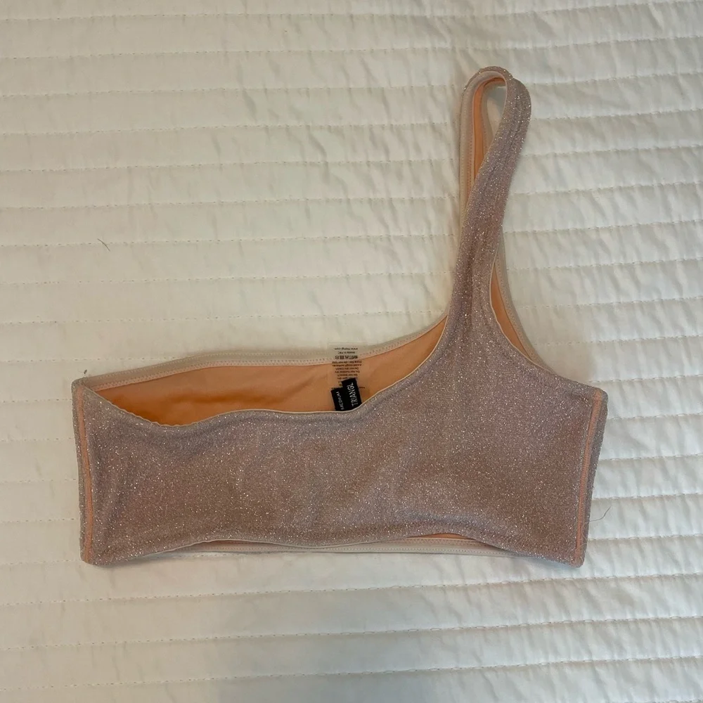 triangl swimwear Metallic Nude One-Shoulder Bikini Set